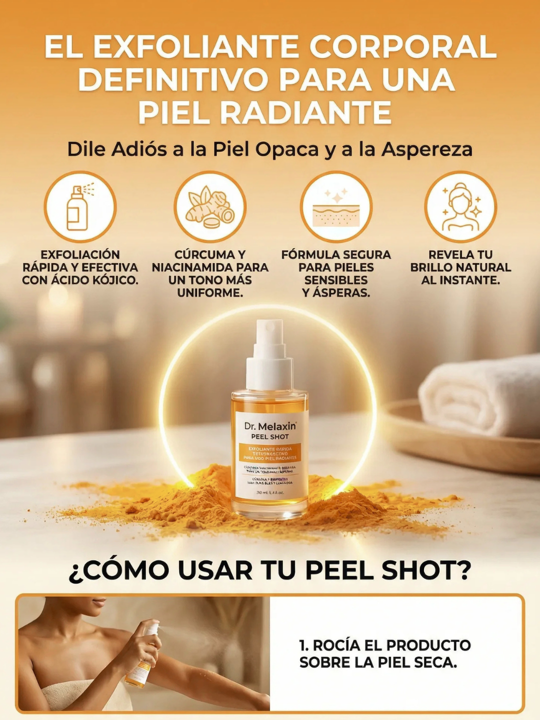 Dr. Melaxin Peel Shot Elimina Piel Muerta y Aclara Zonas Oscuras