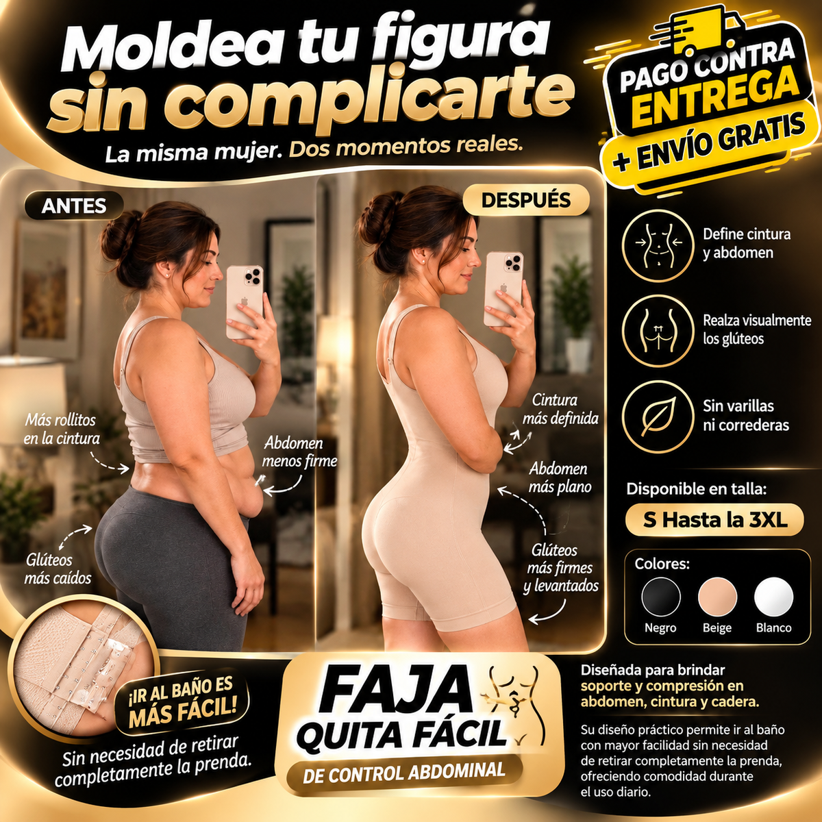 Faja Quita Facil ! Moldea tu figura sin complicarte al ir al baño