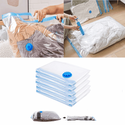COMBO X 5 BOLSAS AL VACÍO RE-UTILIZABLES + BOMBA DE AIRE