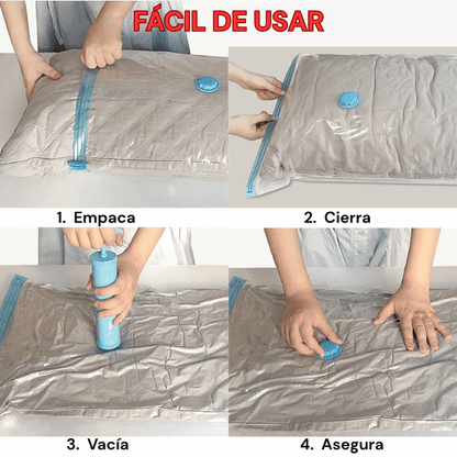 COMBO X 5 BOLSAS AL VACÍO RE-UTILIZABLES + BOMBA DE AIRE