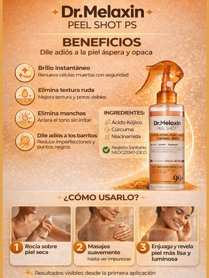 Dr. Melaxin Peel Shot Elimina Piel Muerta y Aclara Zonas Oscuras