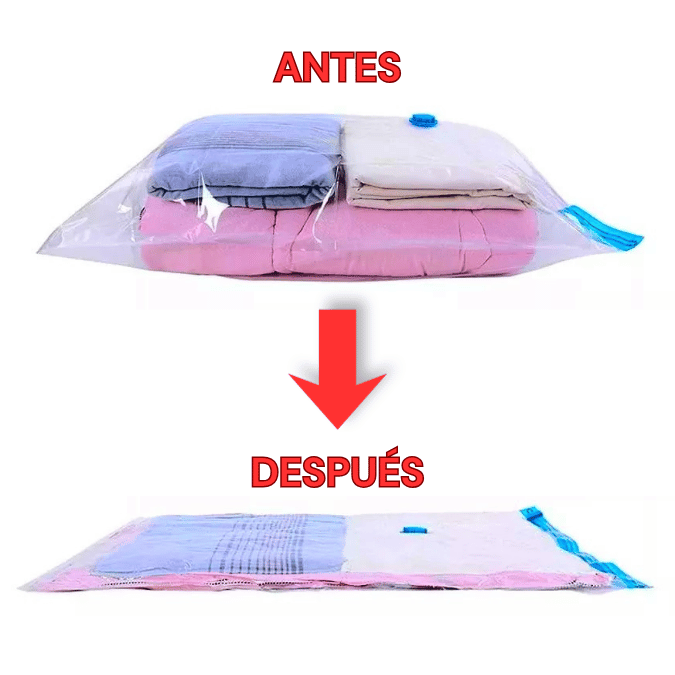 COMBO X 5 BOLSAS AL VACÍO RE-UTILIZABLES + BOMBA DE AIRE